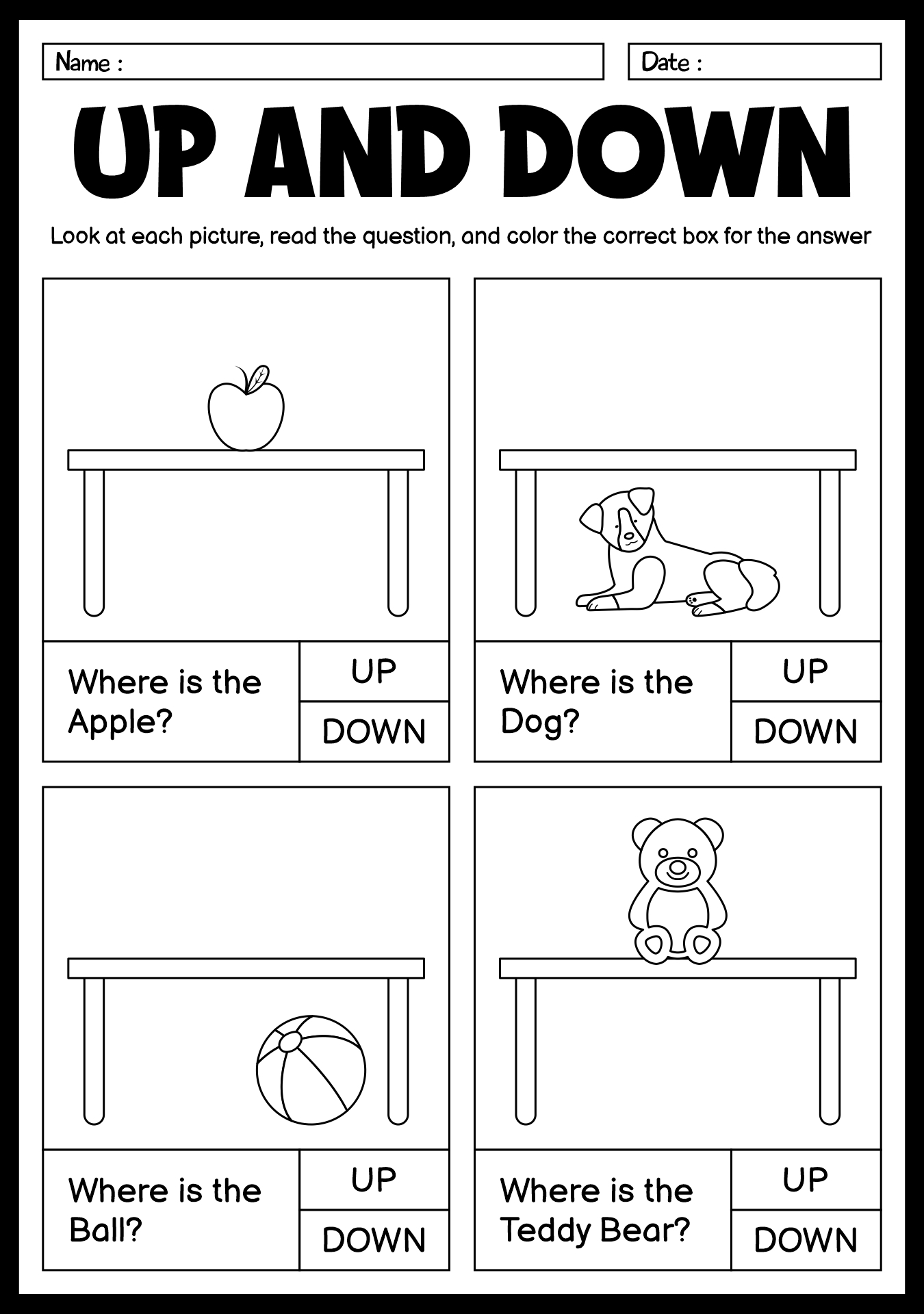 14 Up And Down Worksheets Free PDF At Worksheeto