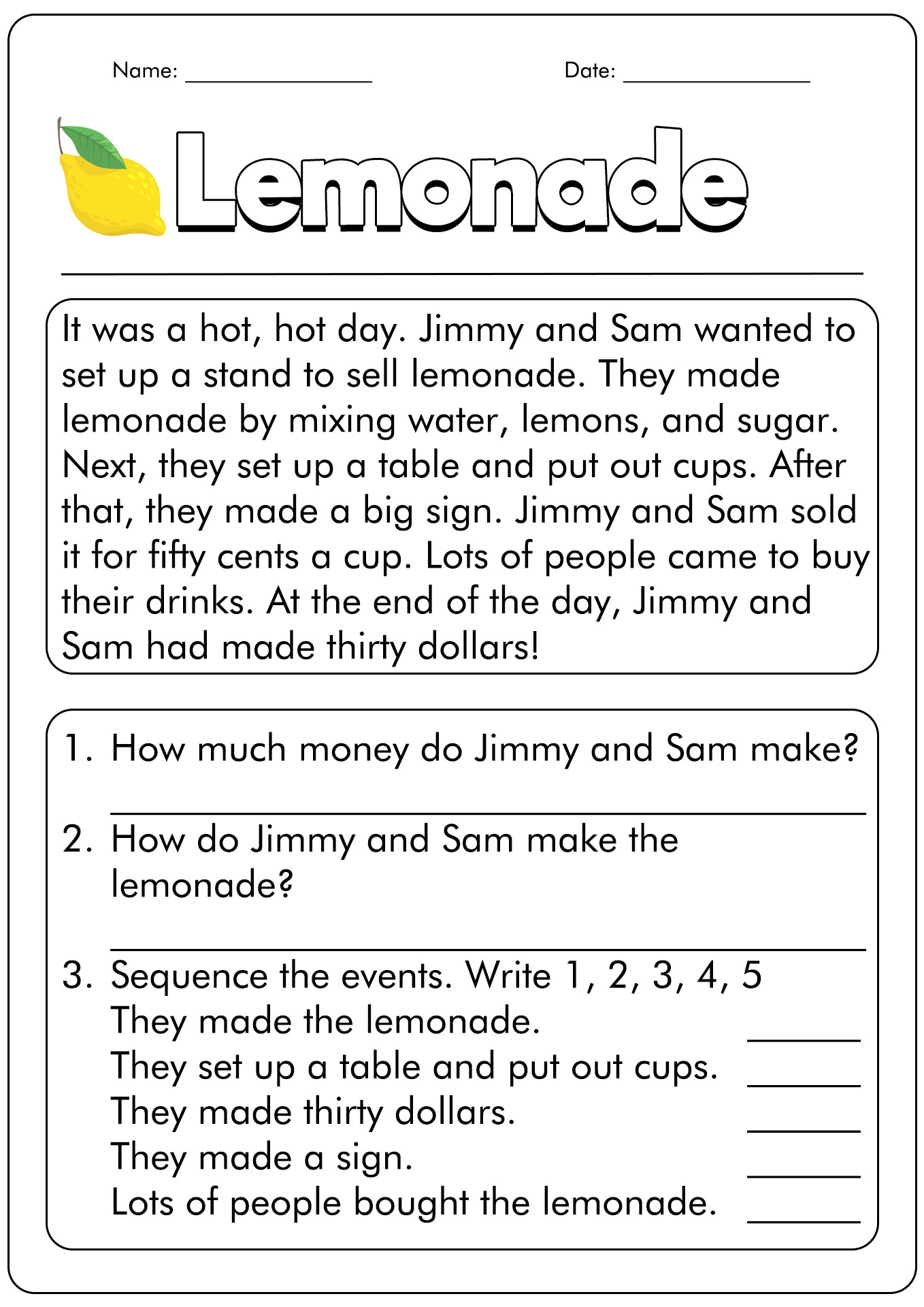 15 First Grade Reading Comprehension Worksheets Free PDF At Worksheeto