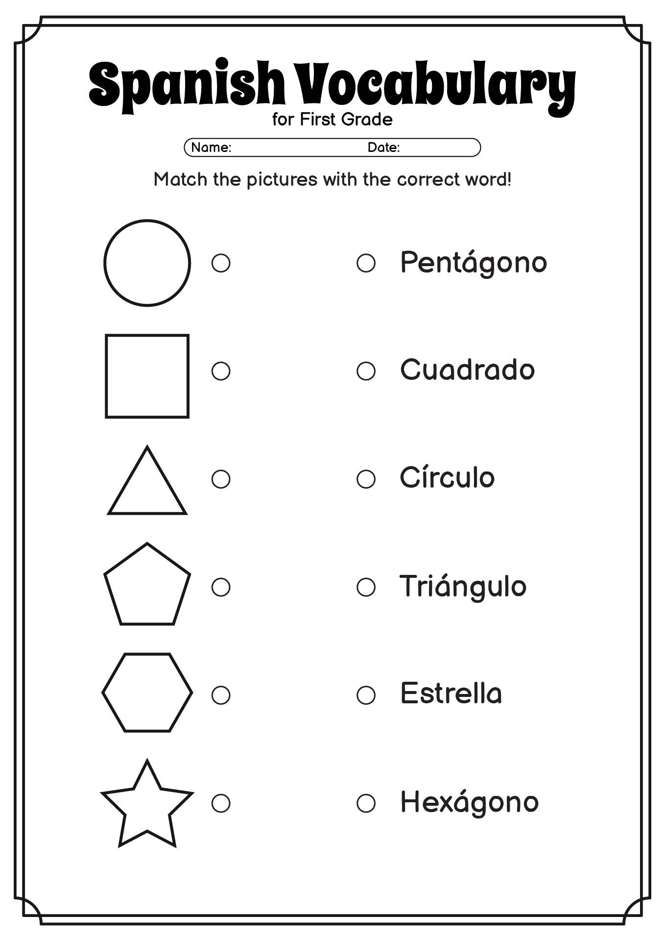 15 First Grade Spanish Worksheets Free PDF At Worksheeto