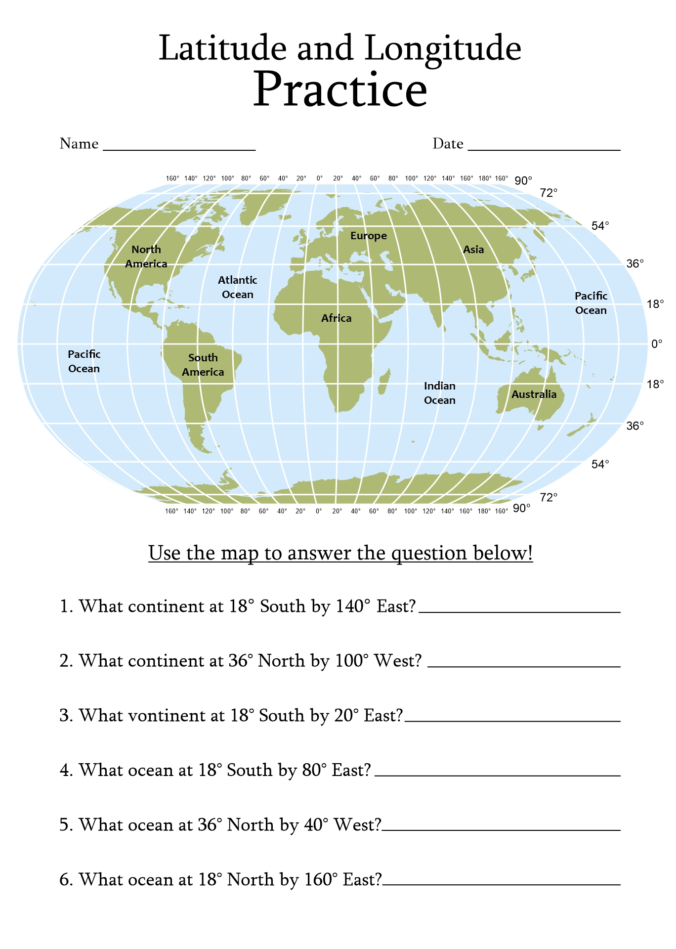 Free Latitude Longitude Worksheets 5th Grade Free Latitude Longitude Worksheets 5th Grade