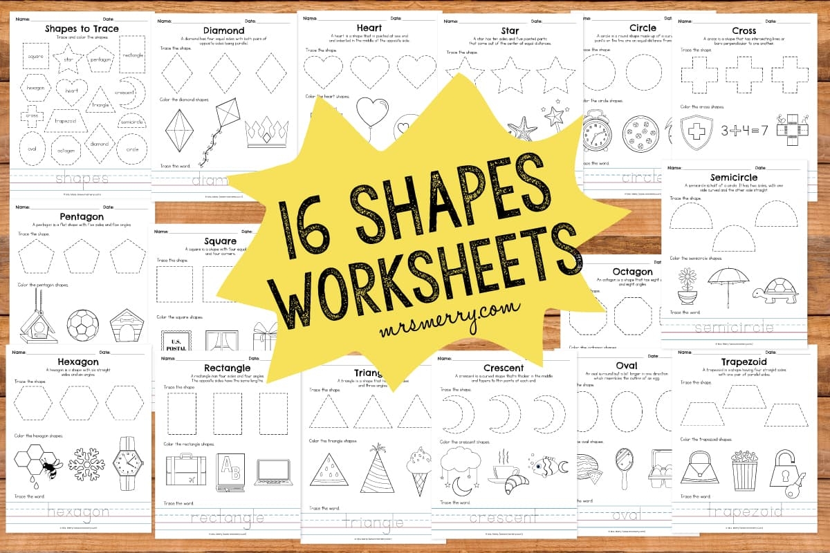 16 Printable Shape Tracing Worksheets Mrs Merry 16 Printable Shape Tracing Worksheets Mrs Merry
