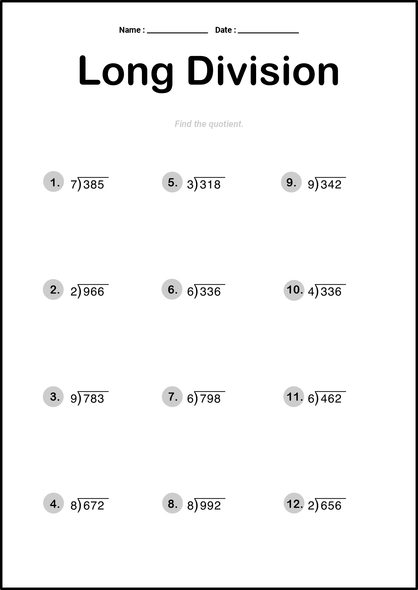 Printable Worksheets For 4th Grade Division Printable Worksheets For 4th Grade Division