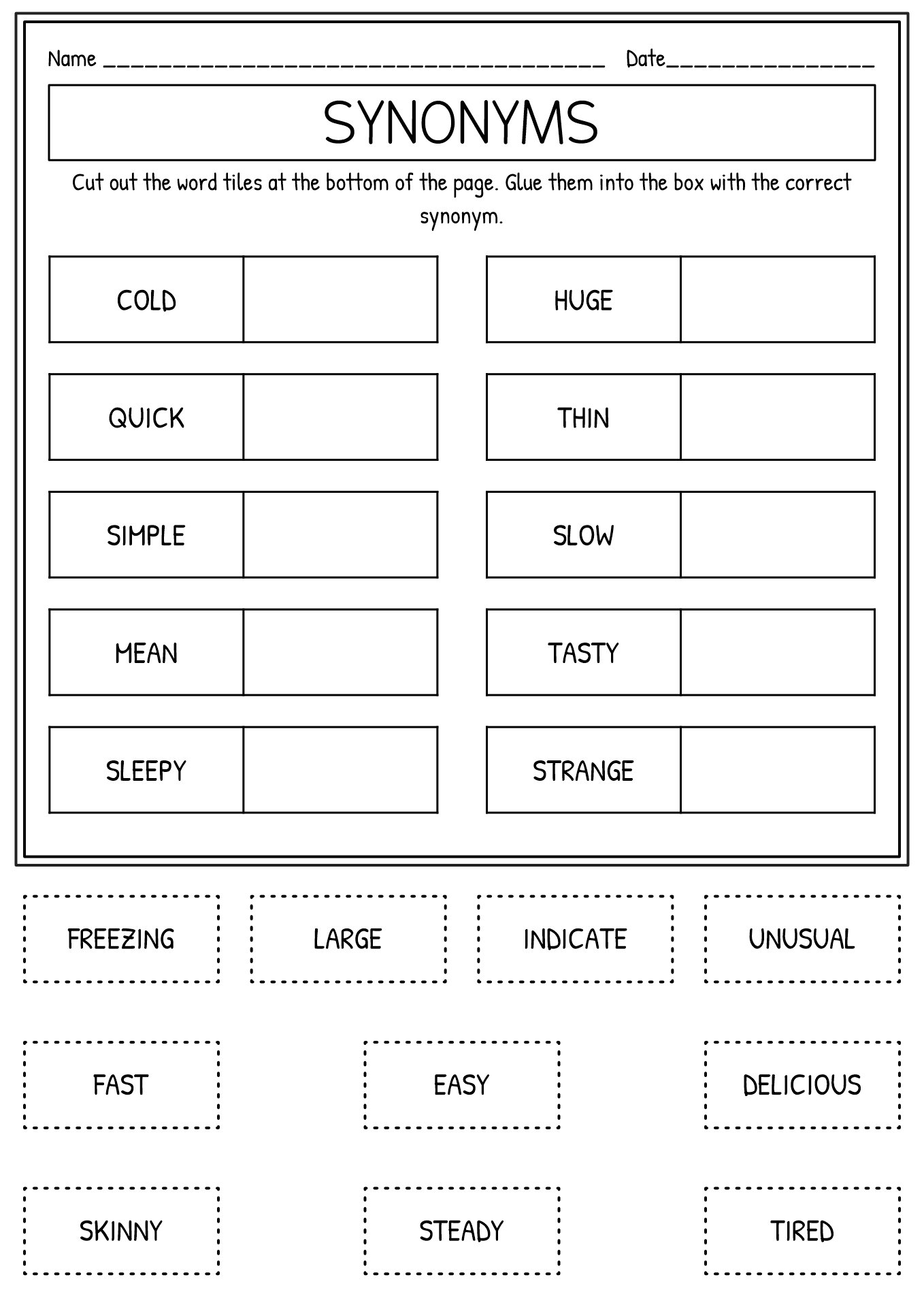 Printable Second Grade Language Worksheets