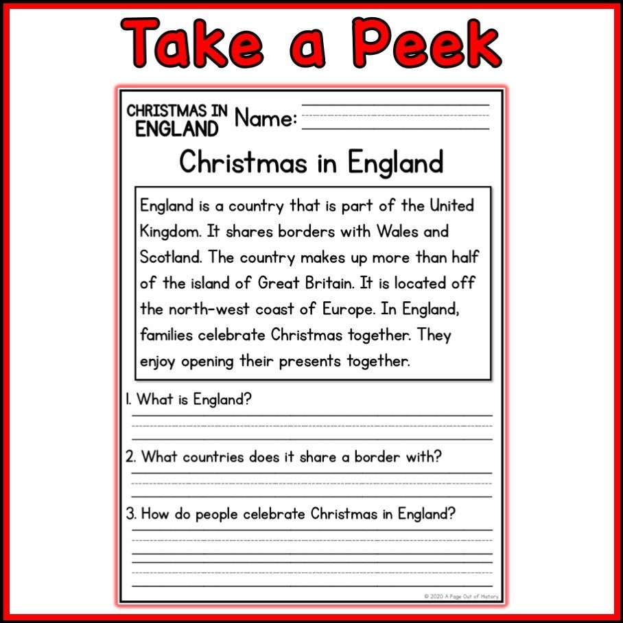 1st 2nd Grade Reading Comprehension Christmas In England Passages U0026 Questions Classroom Homeschool No Prep Printable Holidays Etsy 1st 2nd Grade Reading Comprehension Christmas In England Passages U0026 Questions Classroom Homeschool No Prep Printable Holidays Etsy