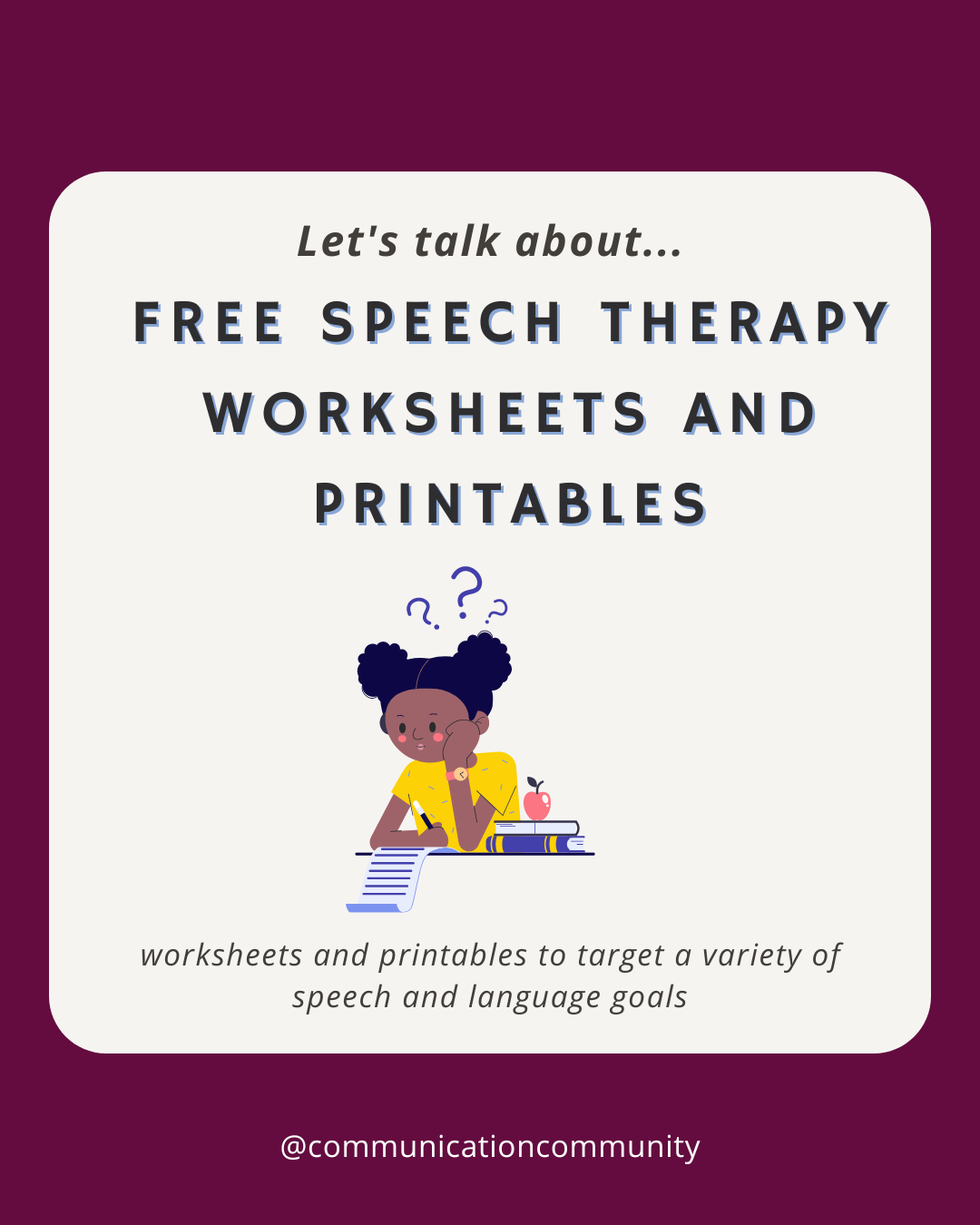 20 FREE Speech Therapy Worksheets And Printables