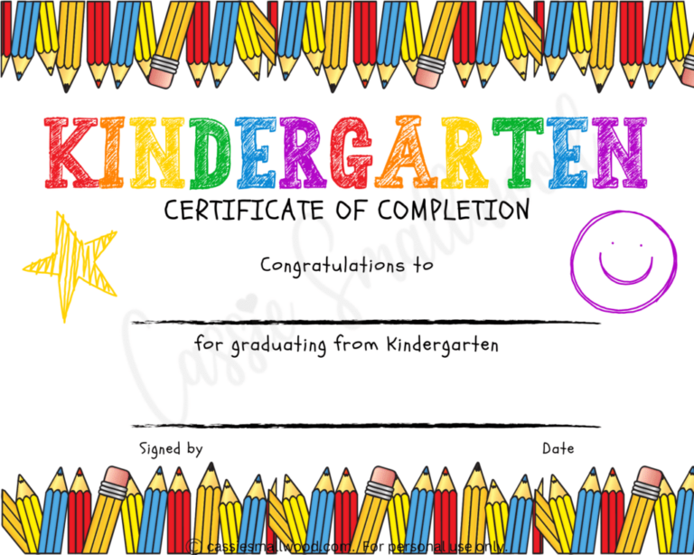 20 Preschool And Kindergarten Graduation Certificates FREE PRINTABLE Cassie Smallwood