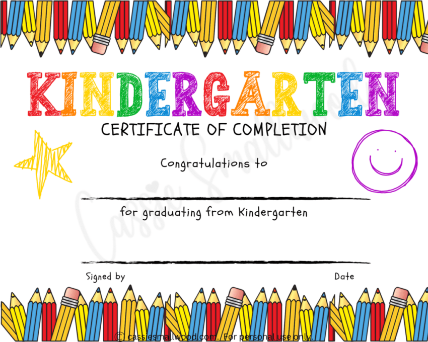 20 Preschool And Kindergarten Graduation Certificates FREE PRINTABLE Cassie Smallwood