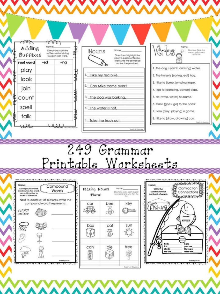 249 Grammar Worksheets Download 1st 3rd Grade ELA ZIP File Etsy