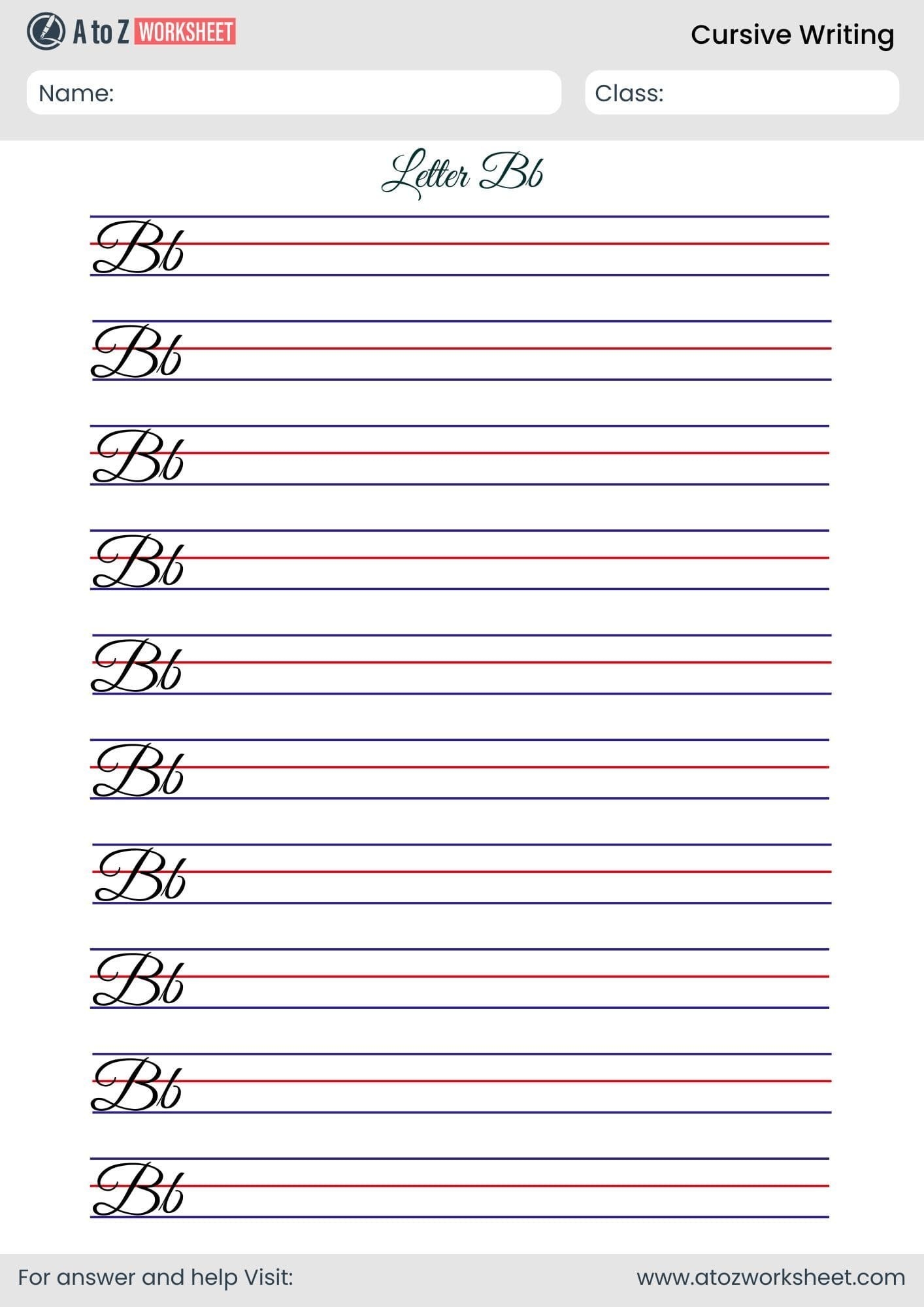 Free Cursive Alphabet Printable Worksheets