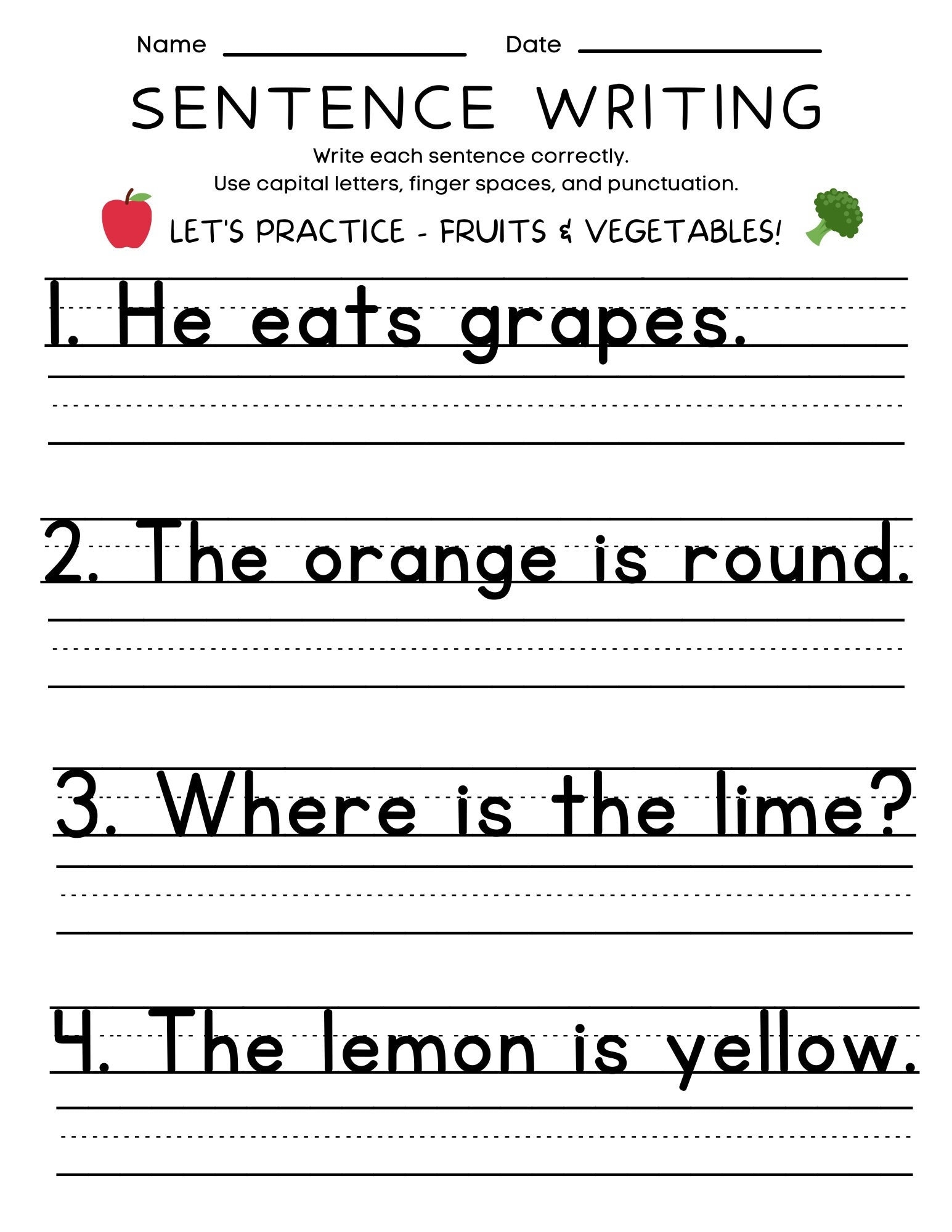 Free Printable Sentence Worksheets Free Printable Sentence Worksheets