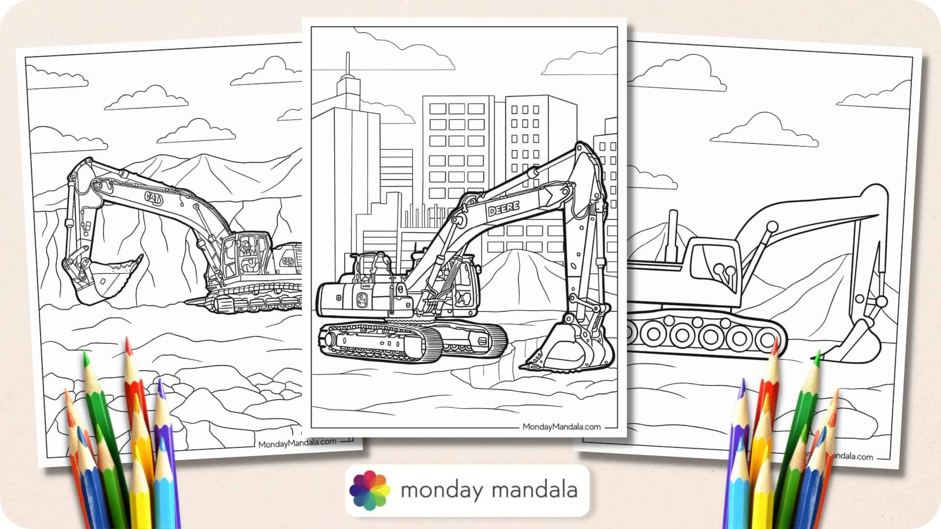26 Excavator Coloring Pages Free PDF Printables 