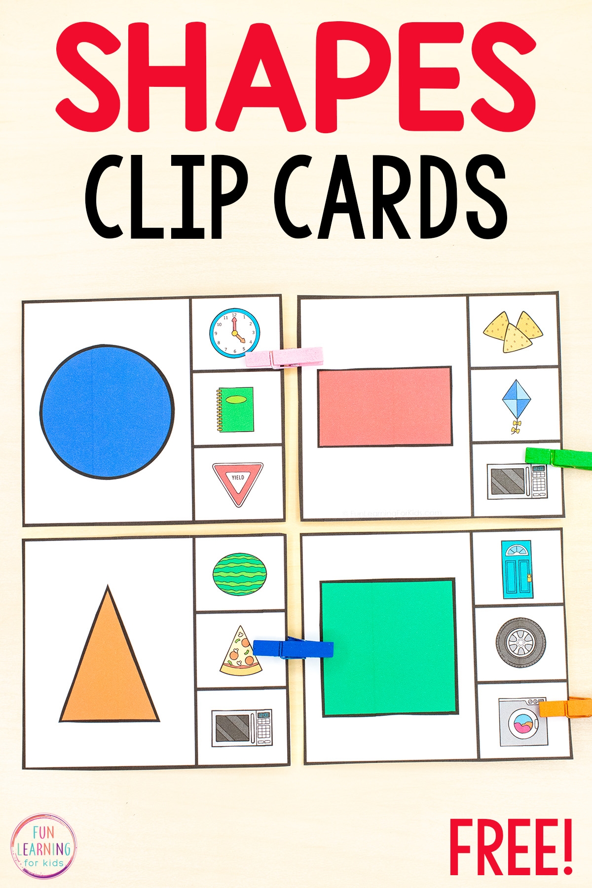 2D Shapes Clip Cards Free Printable 2D Shapes Clip Cards Free Printable
