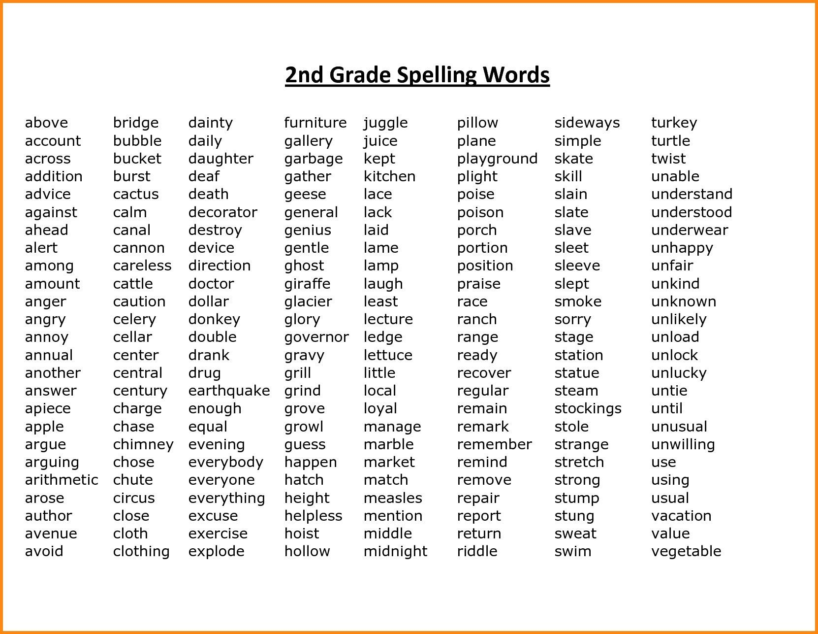 Free Second Grade Spelling Worksheets Free Second Grade Spelling Worksheets