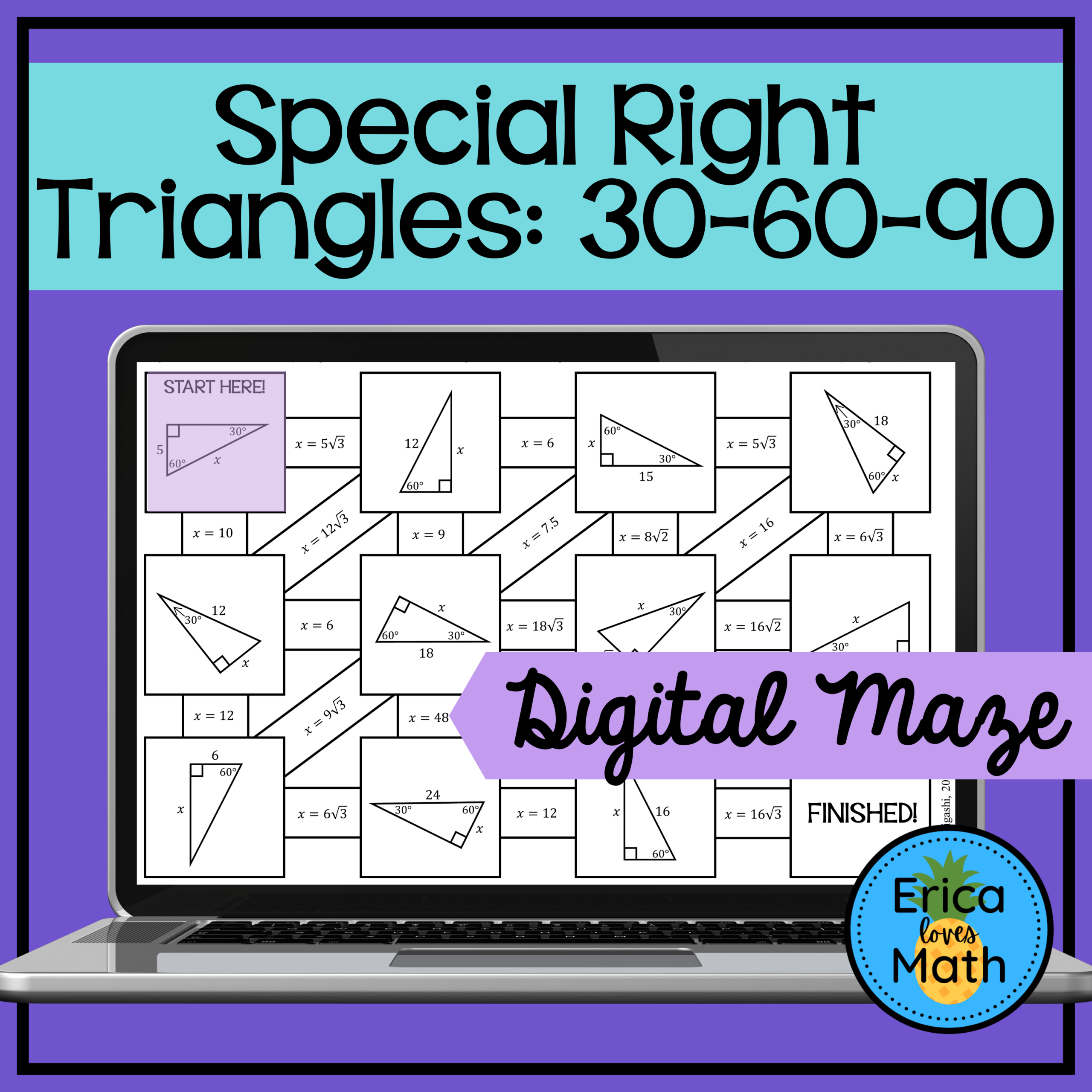 30 60 90 Special Right Triangles Digital Activity Maze Made By Teachers 30 60 90 Special Right Triangles Digital Activity Maze Made By Teachers