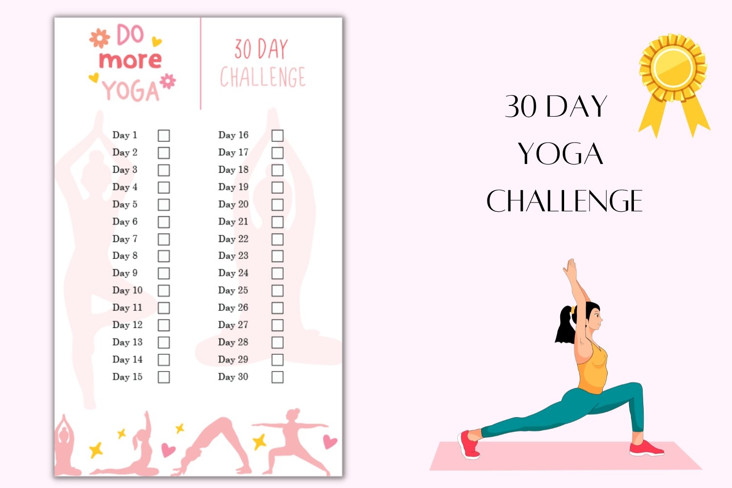 30 Day Yoga Challenge 30 Day Challenge Printable