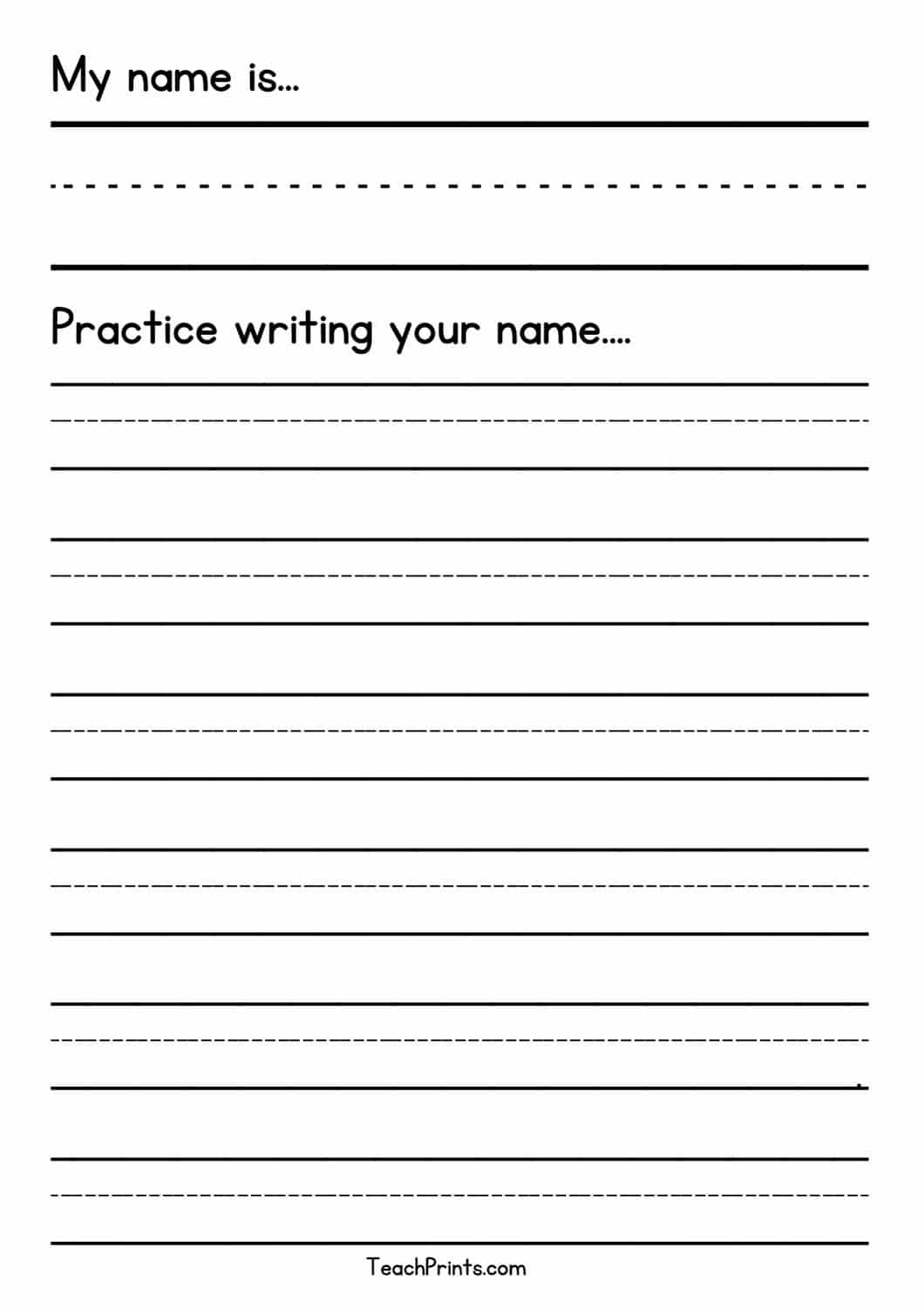 32 Free Blank Name Tracing Worksheets Teach Prints 32 Free Blank Name Tracing Worksheets Teach Prints