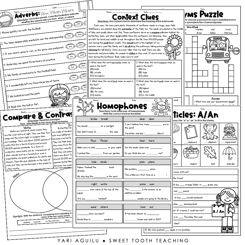 3rd Grade Daily Practice Skill Review Worksheets September Math Reading Grammar Printables 3rd Grade Daily Practice Skill Review Worksheets September Math Reading Grammar Printables