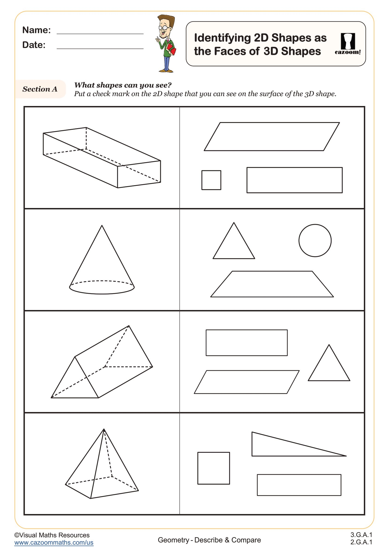 3rd Grade Geometry Worksheets PDF Printable Worksheets Cazoom Math