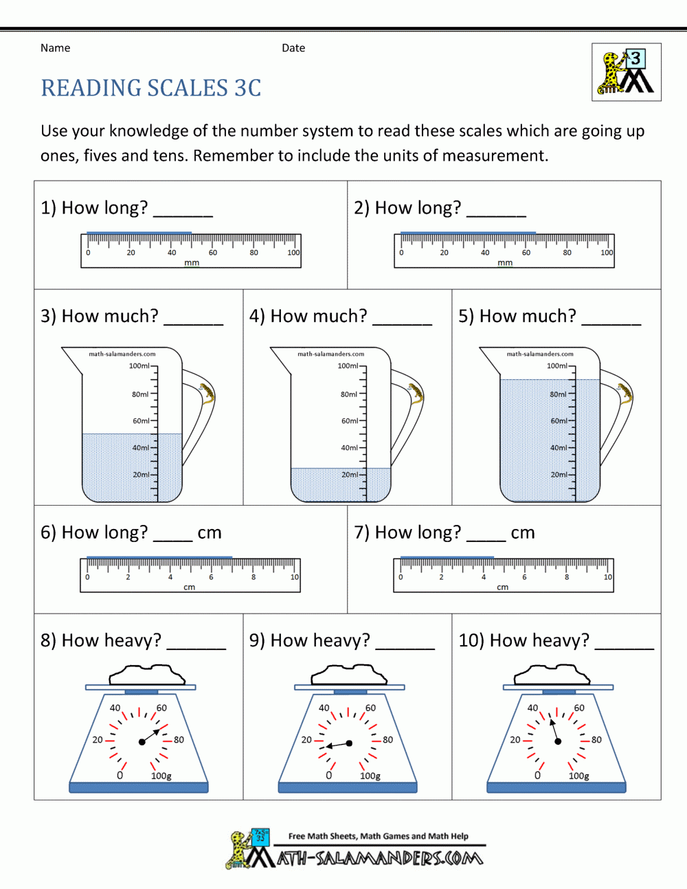 3rd Grade Measurement Worksheets 3rd Grade Measurement Worksheets
