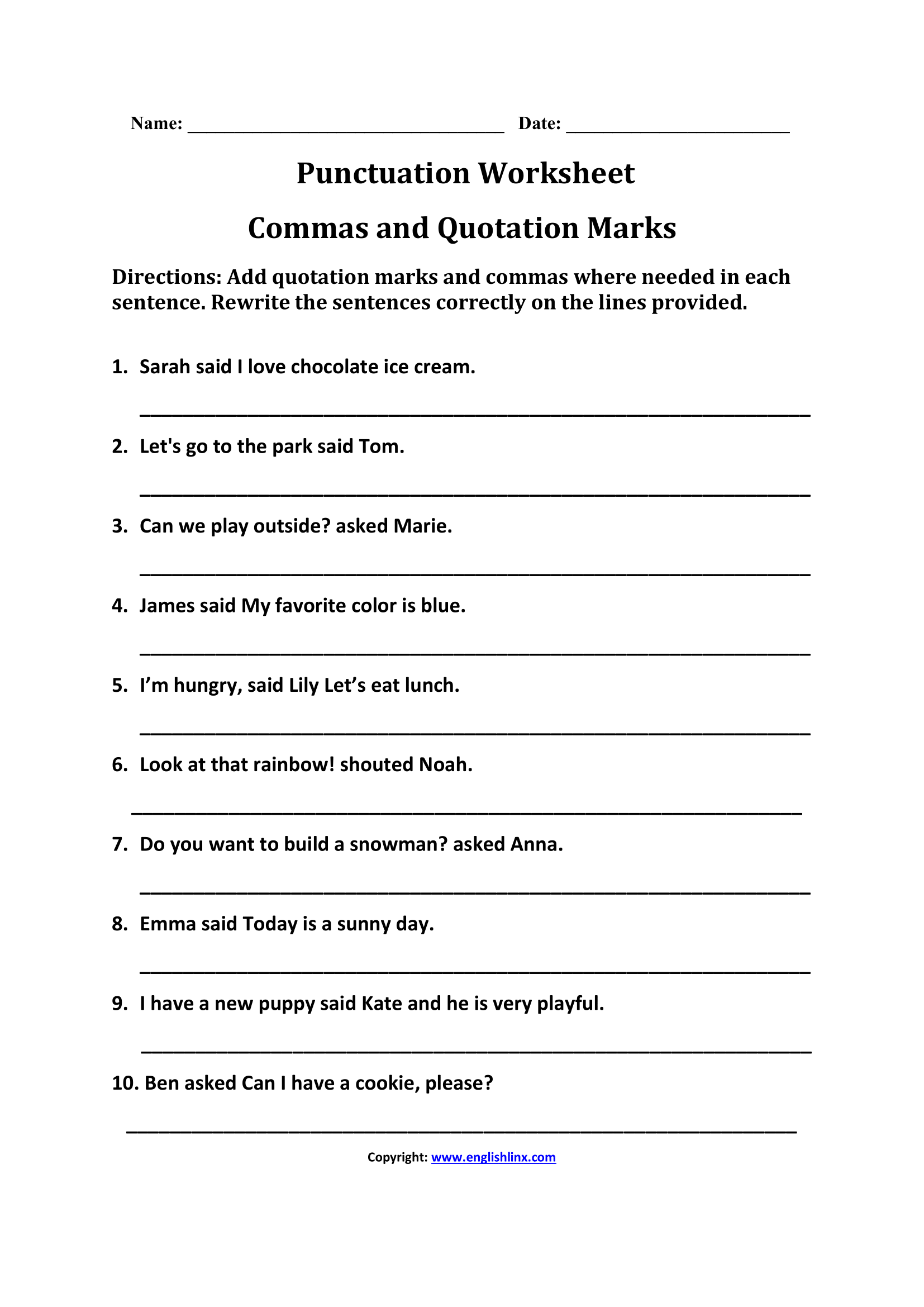 3rd Grade Writing Worksheets Punctuation Worksheet 3rd Grade Writing Worksheets Punctuation Worksheet