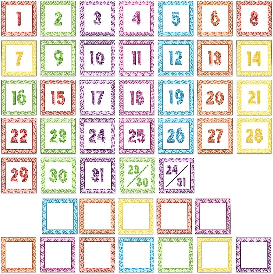 45 Pieces Scribbling Calendar Days Teacher Classroom Calendar Preschool Calendar Months Calendar Numbers For Classroom With 60 Pieces Adhesive Dots For School Teaching Kids DIY Amazon ca Office Products 45 Pieces Scribbling Calendar Days Teacher Classroom Calendar Preschool Calendar Months Calendar Numbers For Classroom With 60 Pieces Adhesive Dots For School Teaching Kids DIY Amazon ca Office Products