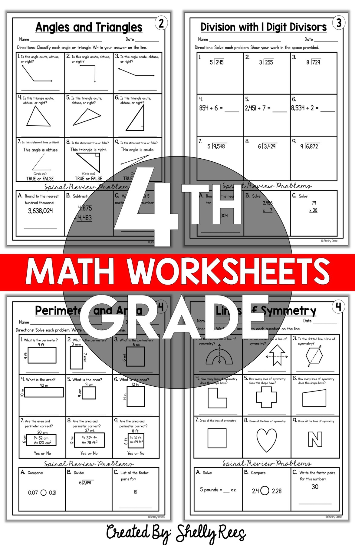 Math 4th Grade Printable Worksheets