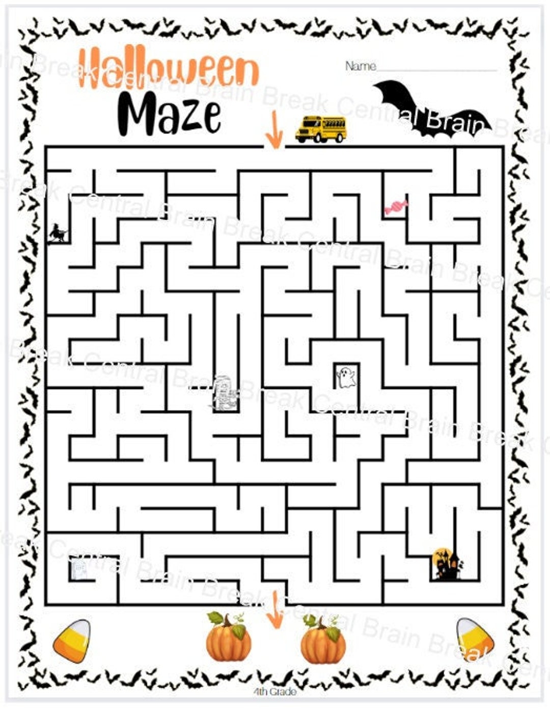 4th Grade Halloween Maze With Answer Key Printable Etsy 4th Grade Halloween Maze With Answer Key Printable Etsy