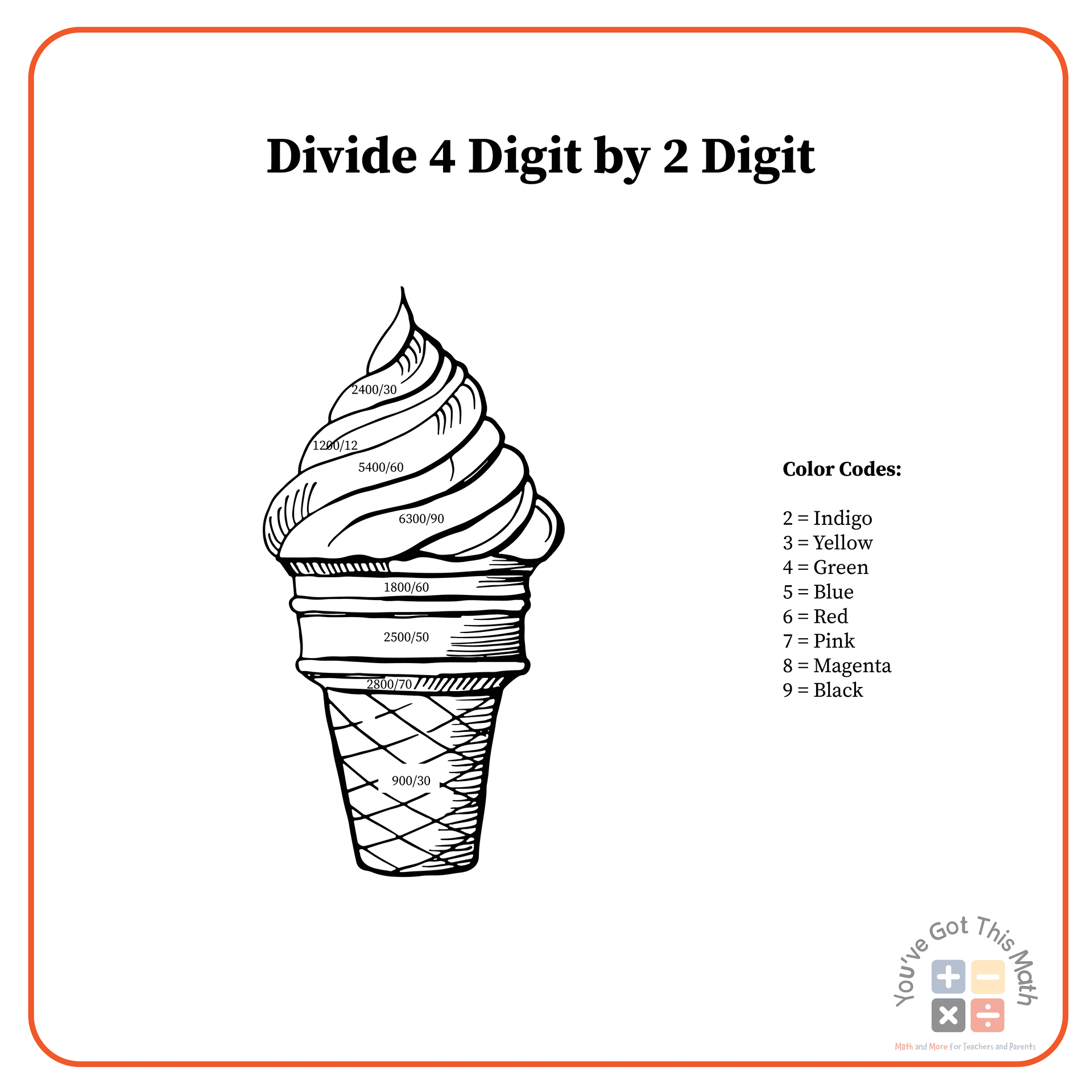 Free Printable Division Coloring Worksheets