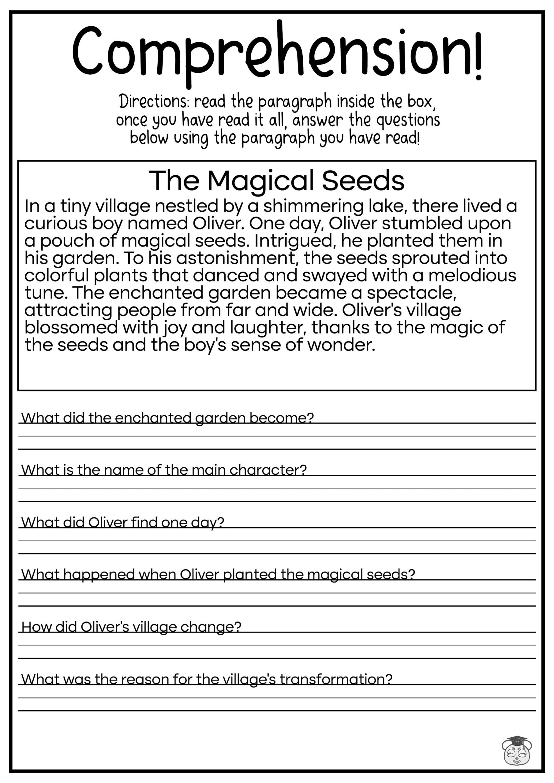 R2109 Pdf Reading Comprehension Worksheets