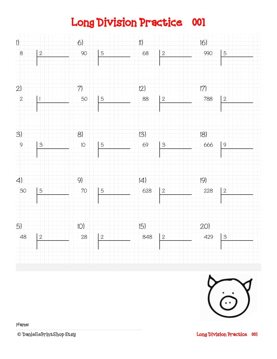 500 Math Drills Long Division Worksheets European French 500 Math Drills Long Division Worksheets European French