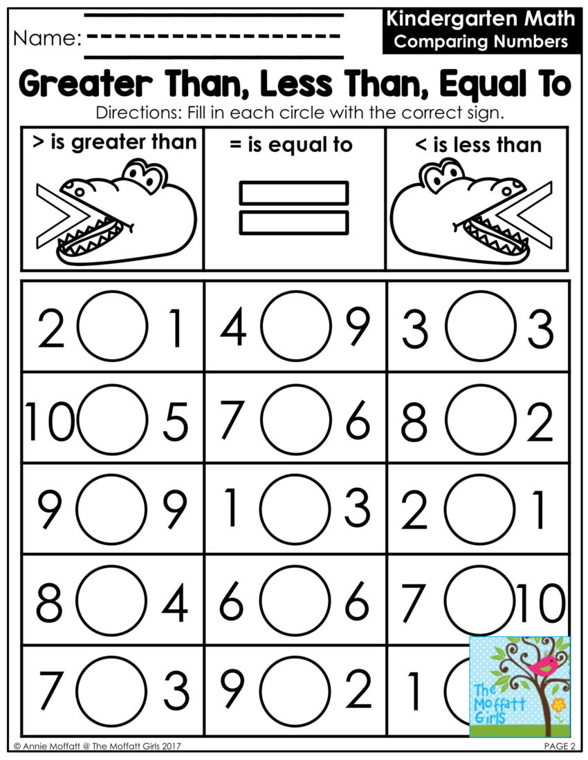 51 Greater Than Smaller Than Ideas Kindergarten Math