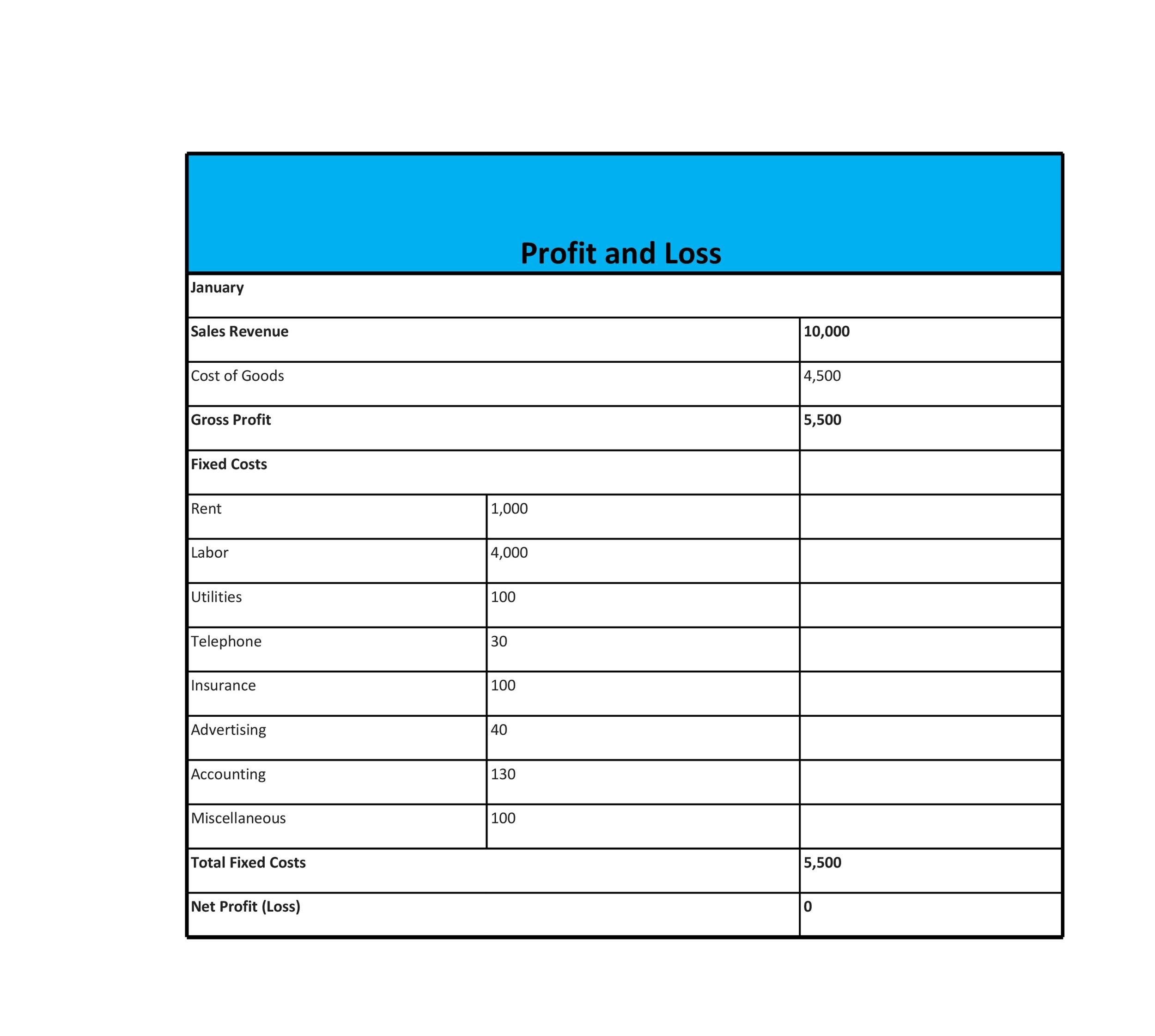 53 Profit And Loss Statement Templates U0026 Forms Excel PDF 53 Profit And Loss Statement Templates U0026 Forms Excel PDF
