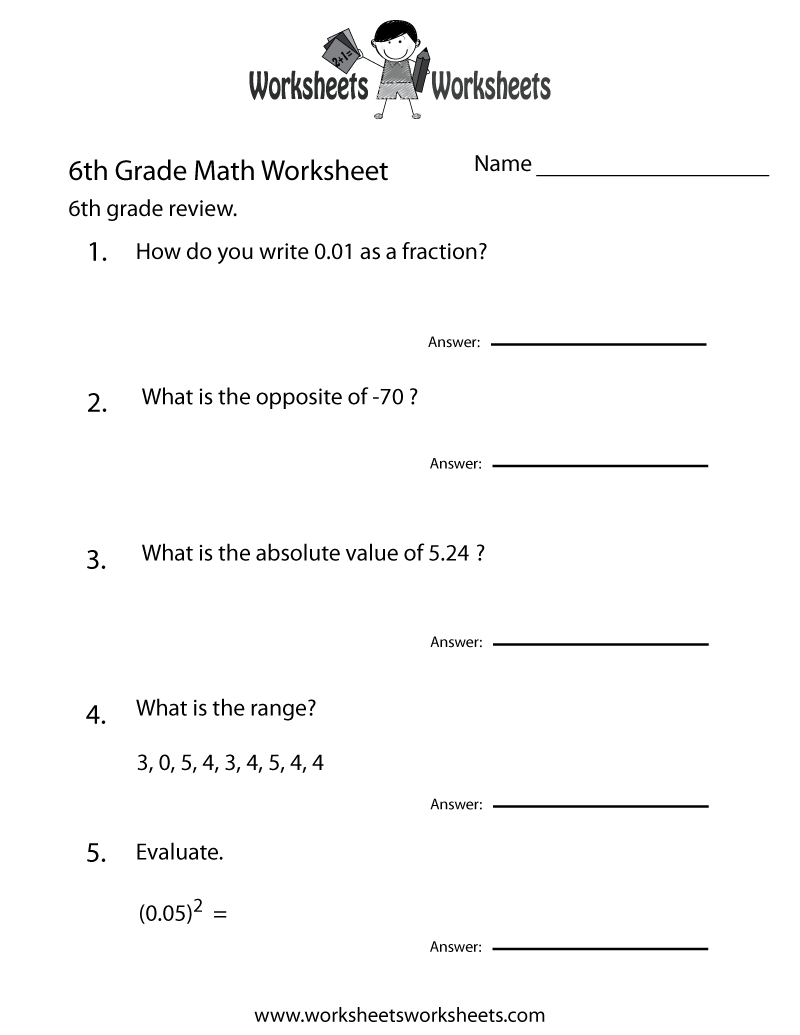 6th Grade Math Review Worksheet Worksheets Worksheets 6th Grade Math Review Worksheet Worksheets Worksheets