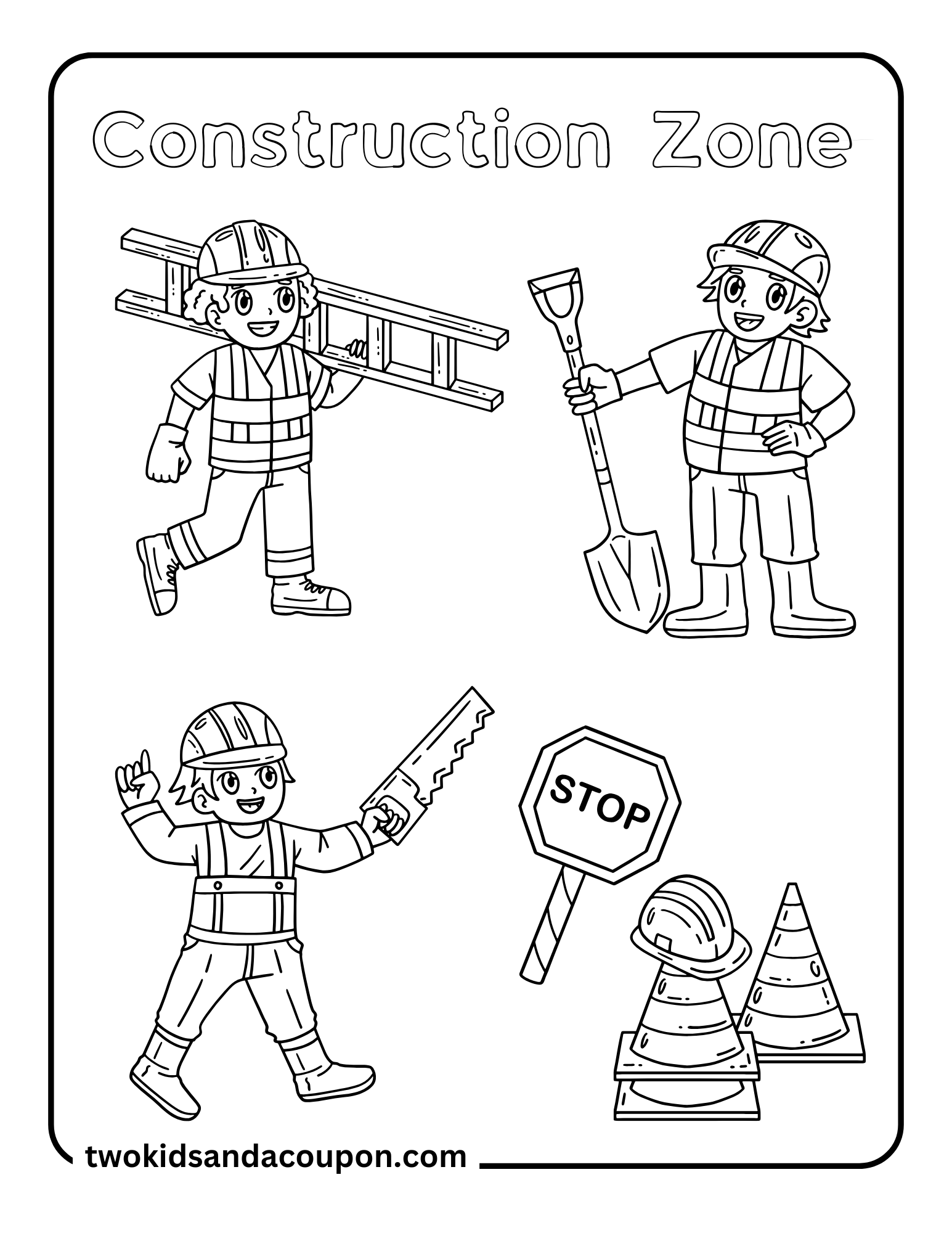 Free Printable Coloring Pages Preschool Construction