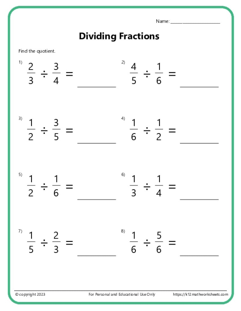 Free Math Worksheets For Grade 7