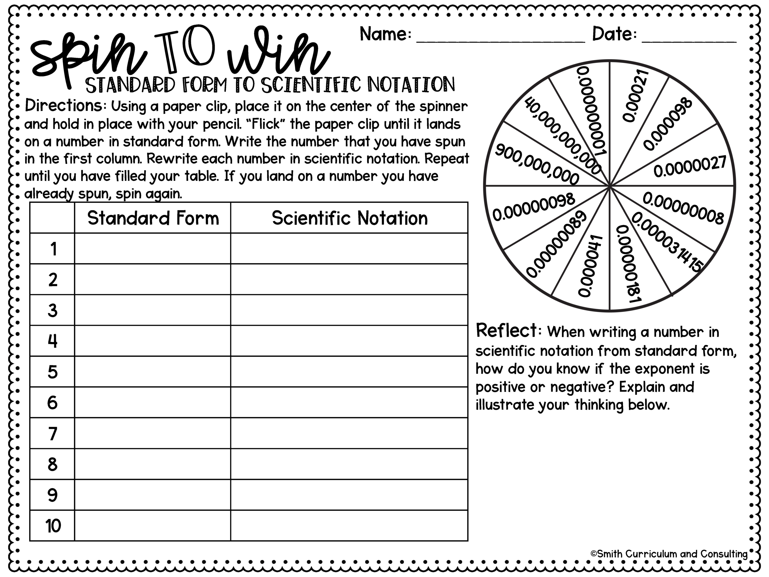 8 Engaging Activities For Scientific Notation Smith Curriculum Worksheets Library 8 Engaging Activities For Scientific Notation Smith Curriculum Worksheets Library