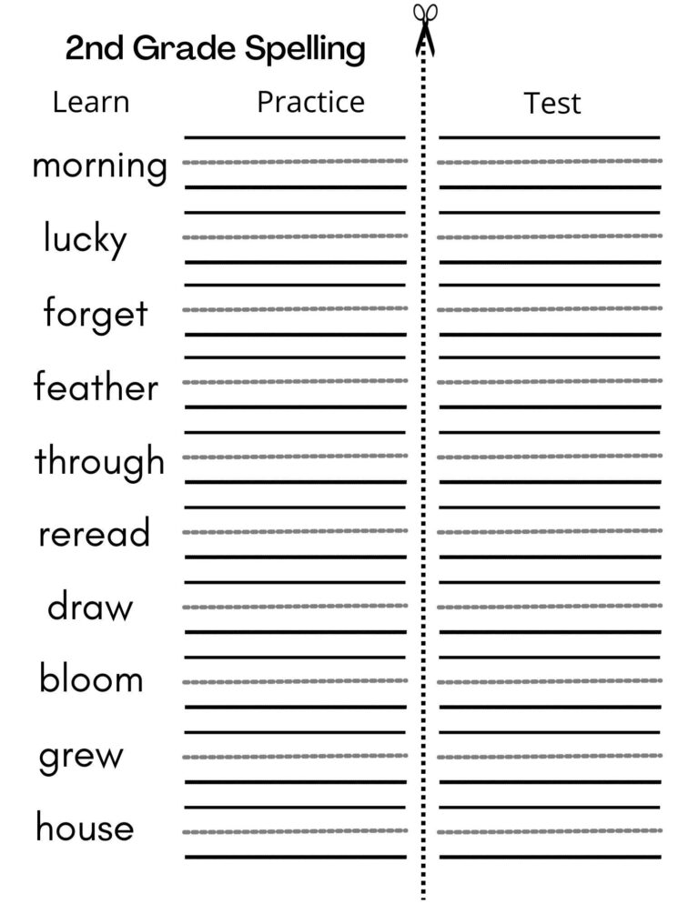 8 Printable Second Grade Writing Spelling Worksheets Spelling Test Etsy Hong Kong