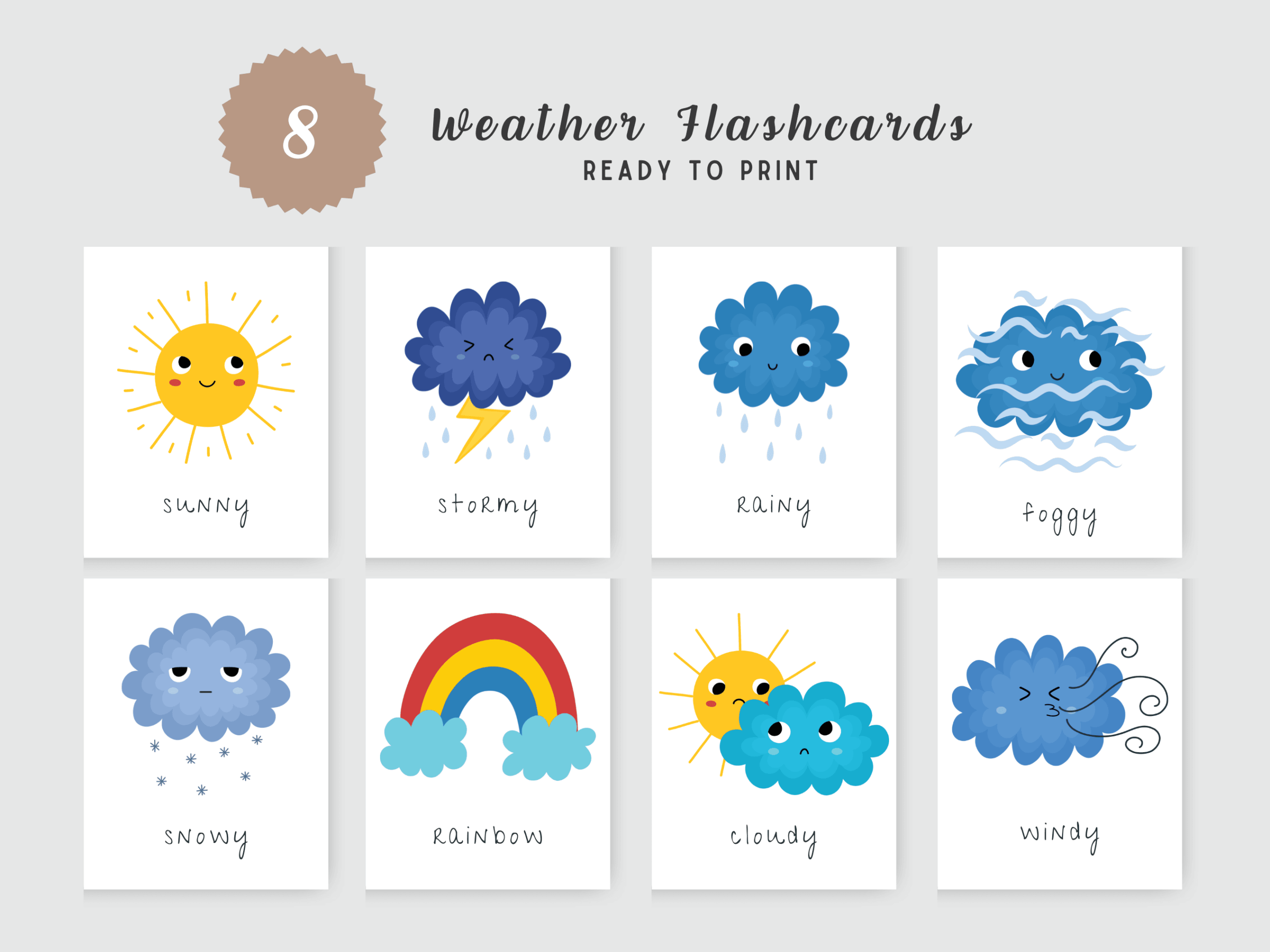 Preschool Weather Flashcards Printable Preschool Weather Flashcards Printable