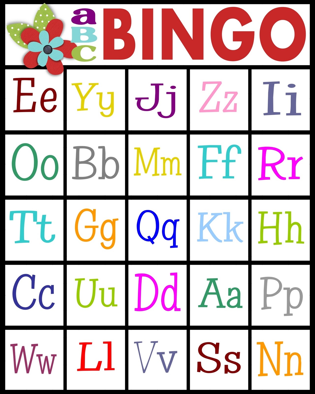 Abc Bingo Preschool Printable