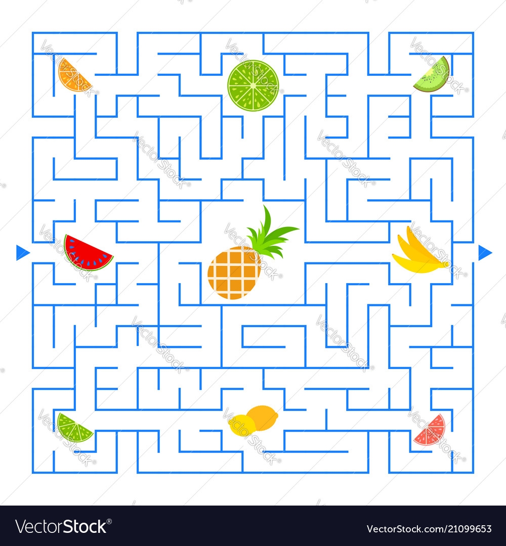 Abstract Colored Complex Isolated Maze With Fruit Vector Image Abstract Colored Complex Isolated Maze With Fruit Vector Image