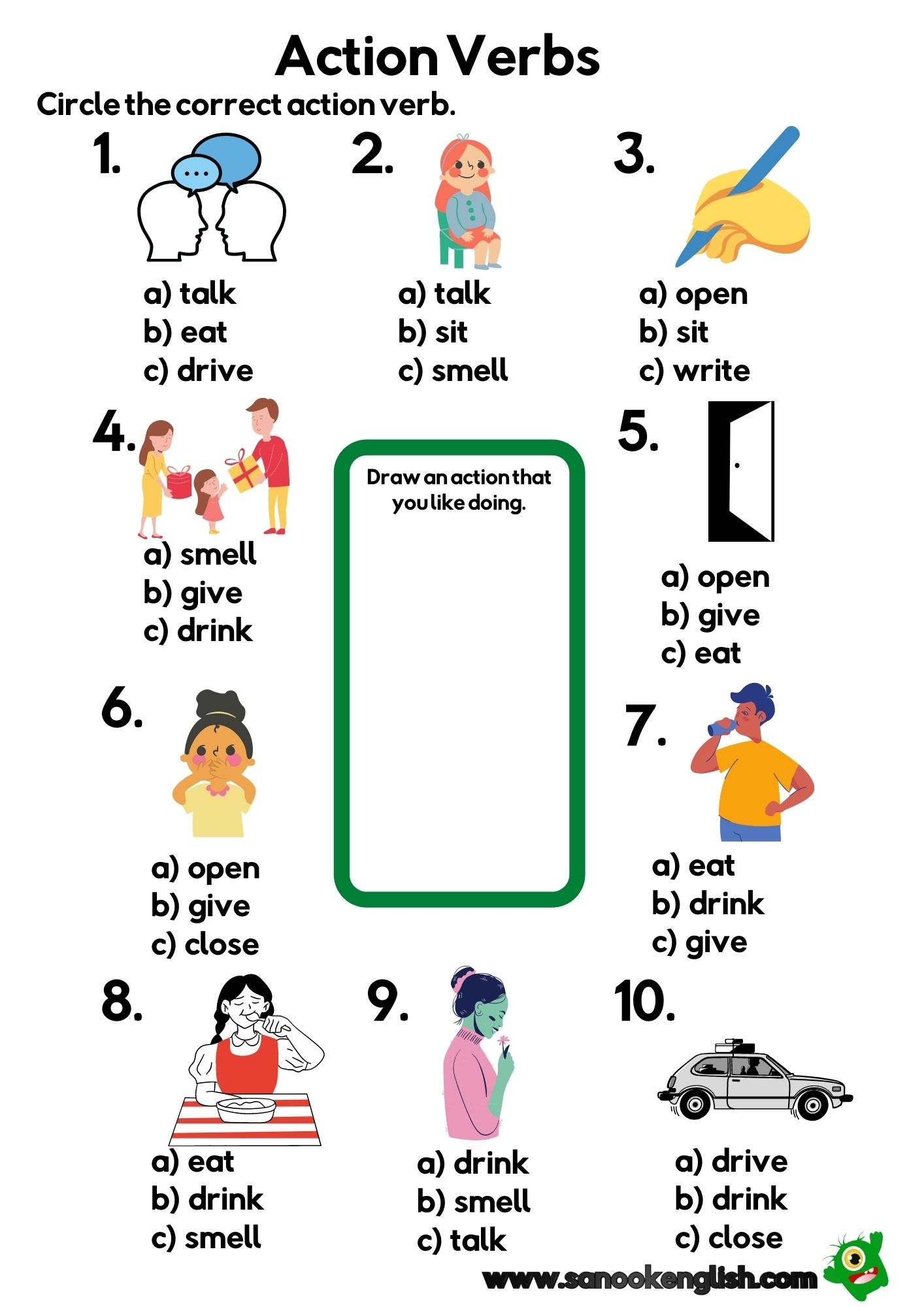 Free Printable Action Verbs Worksheets