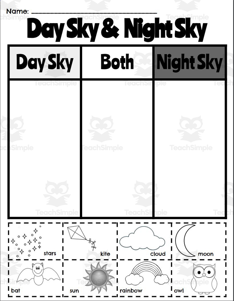 Activity Pack Day Sky Night Sky By Teach Simple