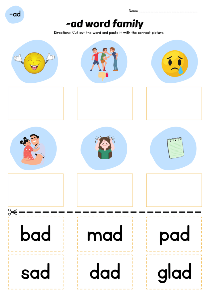 AD Word Family Worksheets WorksheetsGO