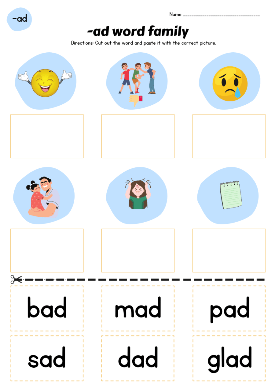 AD Word Family Worksheets WorksheetsGO AD Word Family Worksheets WorksheetsGO