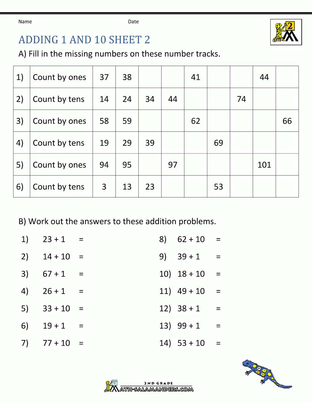 Adding 1 10 100 Worksheets Adding 1 10 100 Worksheets