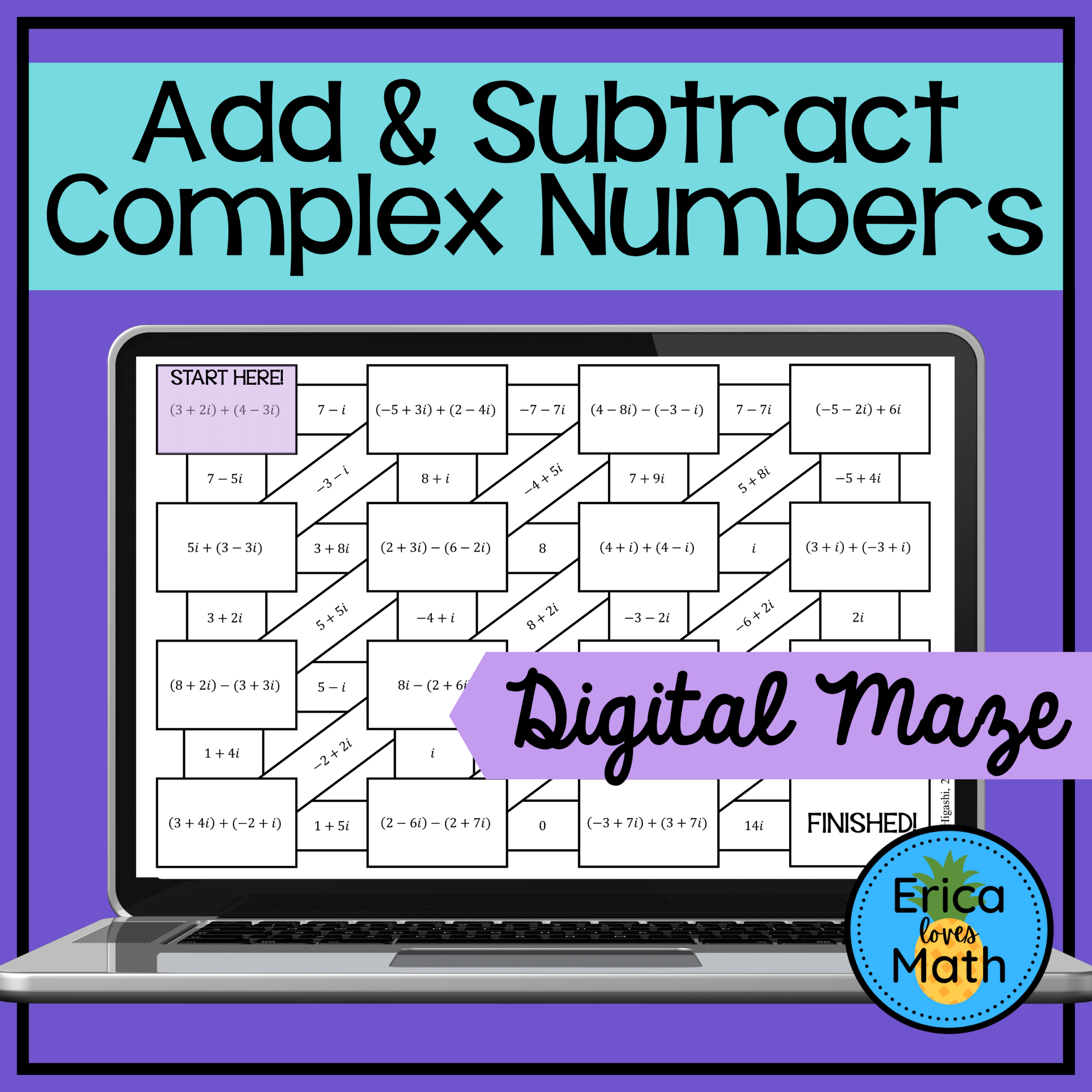 Adding U0026 Subtracting Complex Numbers Digital Activity Maze Classful