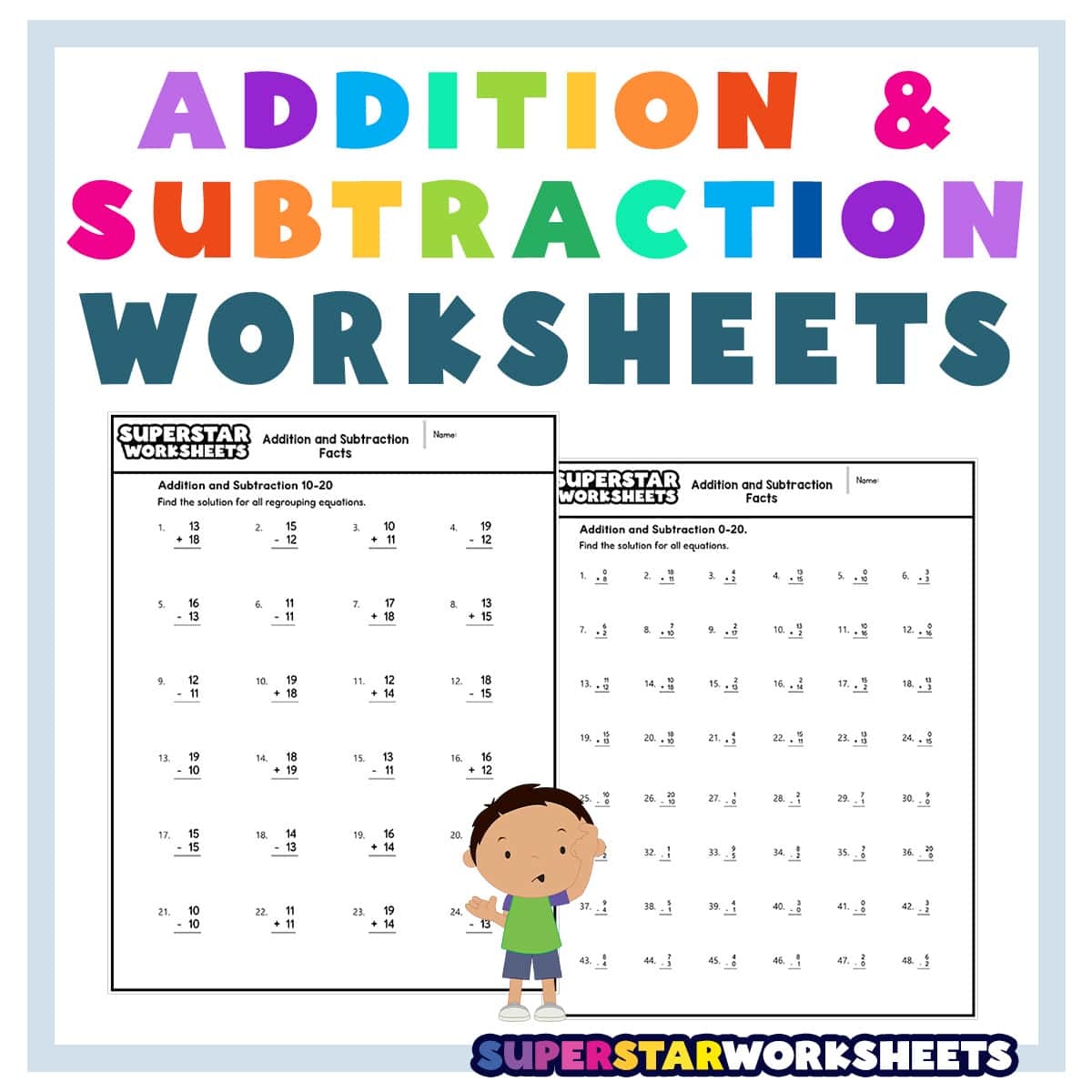 Addition And Subtraction Worksheets Superstar Worksheets Worksheets Library