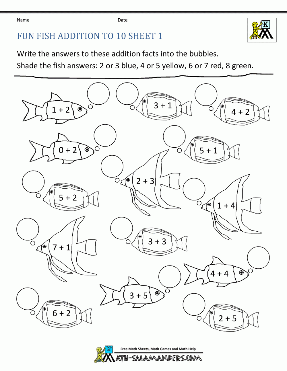 Free Addition Coloring Worksheets For Kindergarten Free Addition Coloring Worksheets For Kindergarten