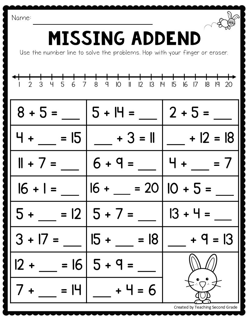 Addition Using A Number Line Worksheets No Prep Math Worksheets 1st 2nd Grade