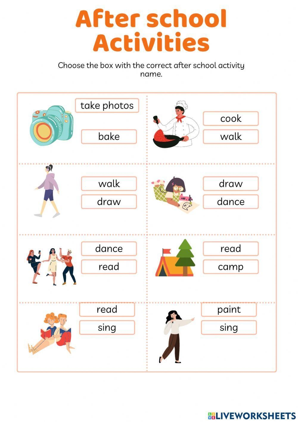 After School Activities Heavens cloud Live Worksheets Library After School Activities Heavens cloud Live Worksheets Library